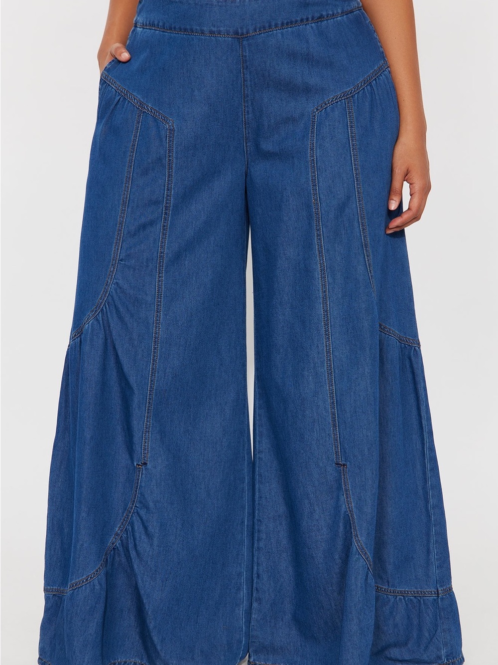 Fashion Nova Blue Wide-Leg Palazzo Jeans